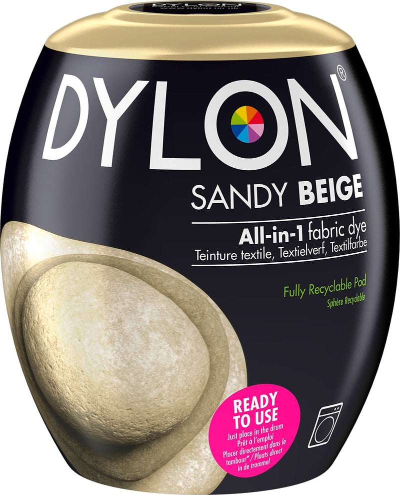 Dylon Washing Machine Fabric Dye Pod for Clothes & Soft Furnishings, 350g â€“ Sandy Beige - Image 1